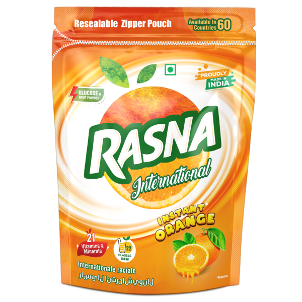 RASNA INTERNATIONAL INSTANT ORANGE FLAVOUR 500G(180ML - 22GLASSES) / 21VITAMINS MINERALS / INTERNATIONAL RACIAL