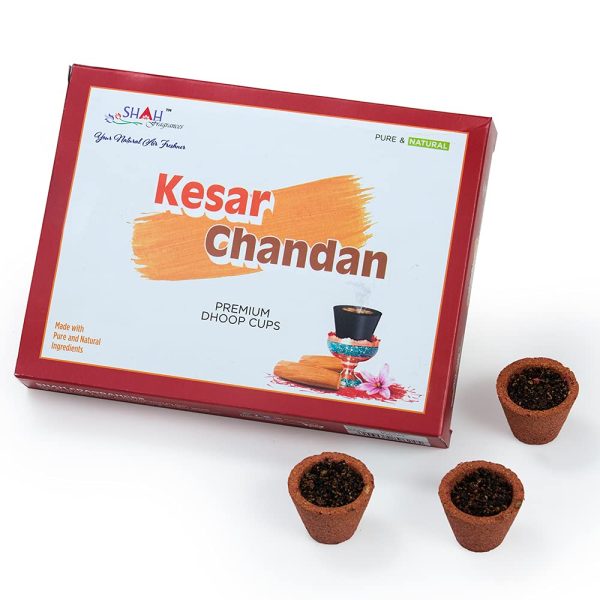 SHAH FRAGRANCES KESAR CHANDAN SAMBRANI 12CUPS (PREMIMUM DHOOP CUPS)